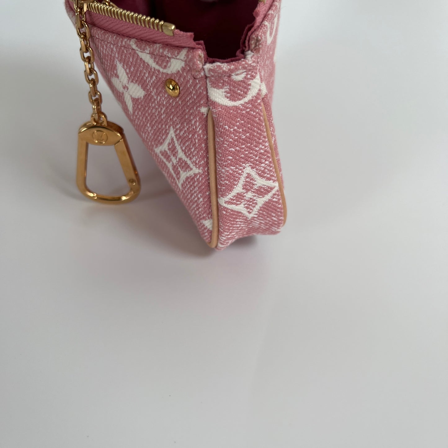 Louis Vuitton Pink Monogram Denim Key Pouch