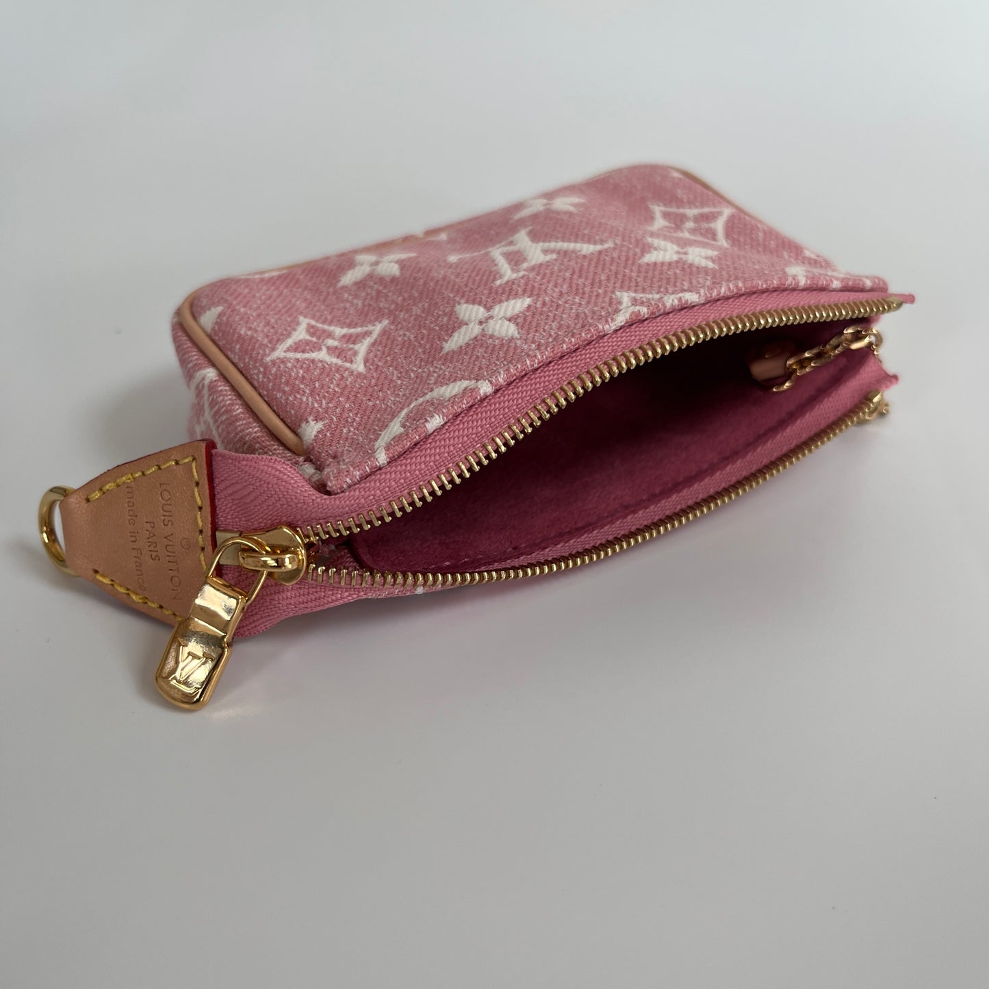 Louis Vuitton Pink Monogram Denim Key Pouch