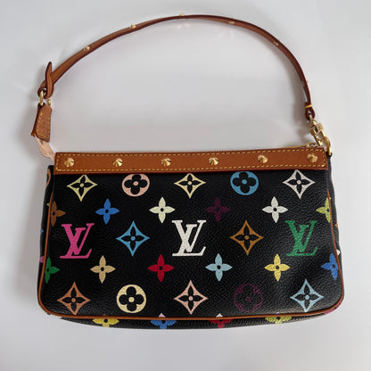 Louis Vuitton x Takashi Murakami Black Multicolor Pochette