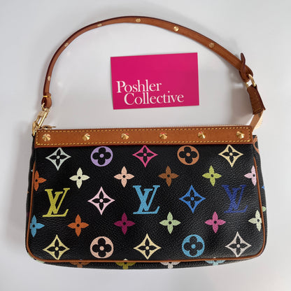 Louis Vuitton x Takashi Murakami Black Multicolor Pochette