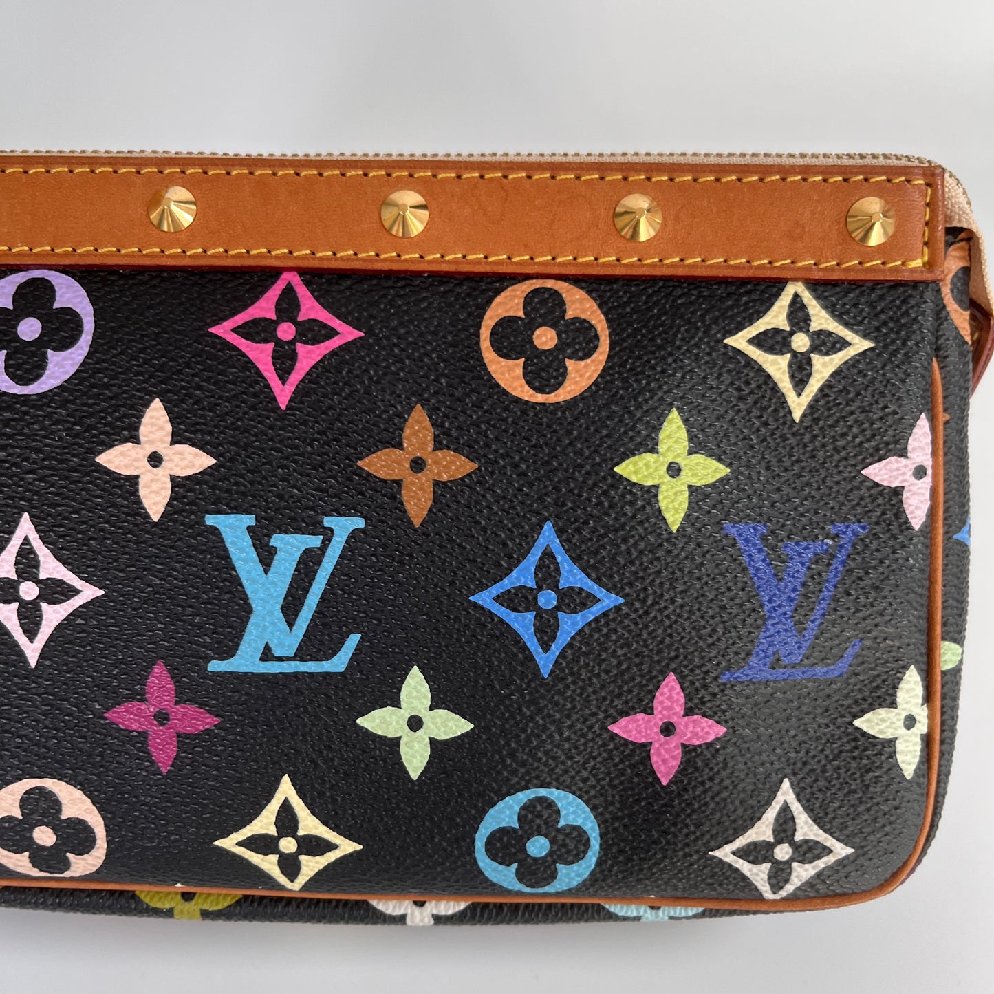 Louis Vuitton x Takashi Murakami Black Multicolor Pochette