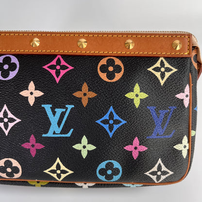 Louis Vuitton x Takashi Murakami Black Multicolor Pochette