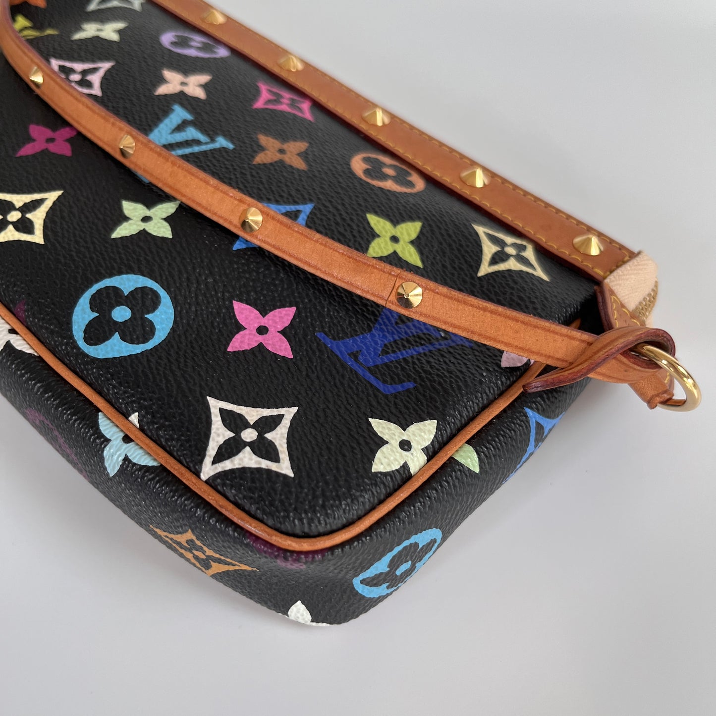 Louis Vuitton x Takashi Murakami Black Multicolor Pochette
