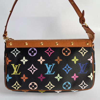 Louis Vuitton x Takashi Murakami Black Multicolor Pochette