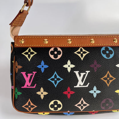Louis Vuitton x Takashi Murakami Black Multicolor Pochette