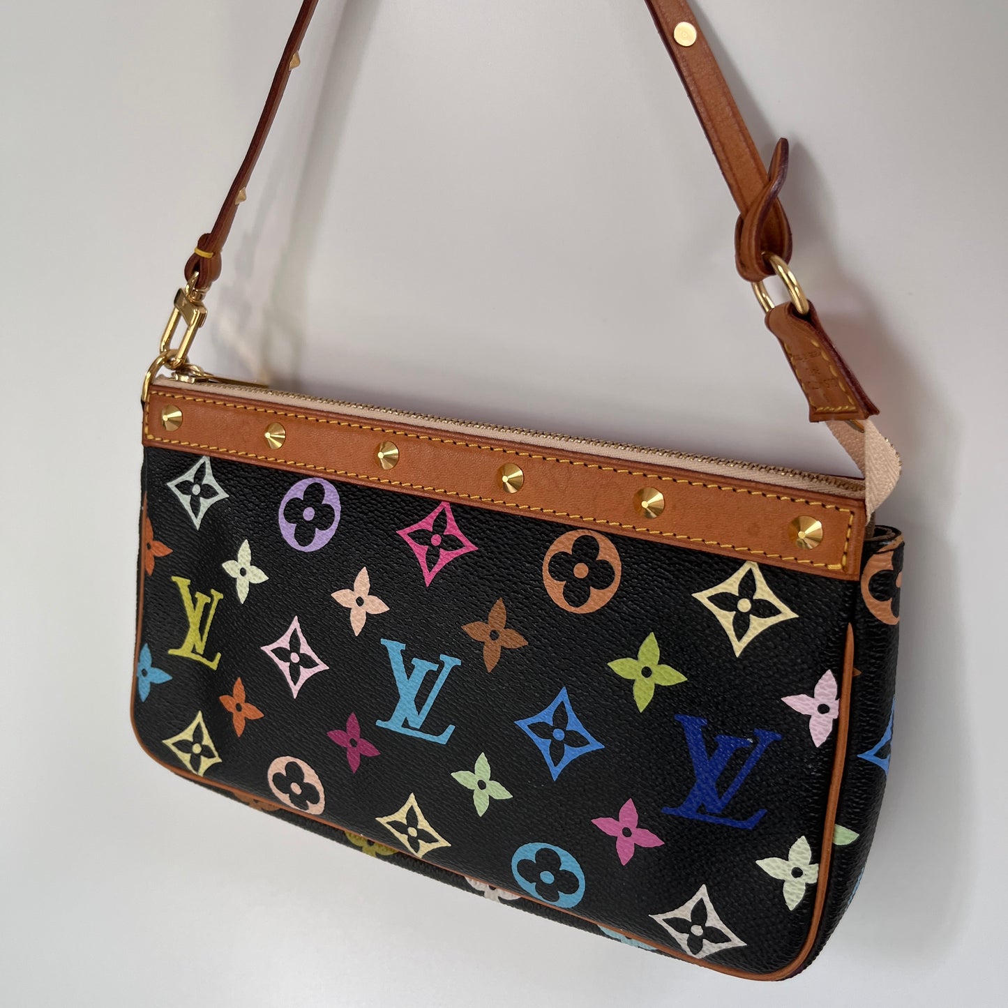 Louis Vuitton x Takashi Murakami Black Multicolor Pochette