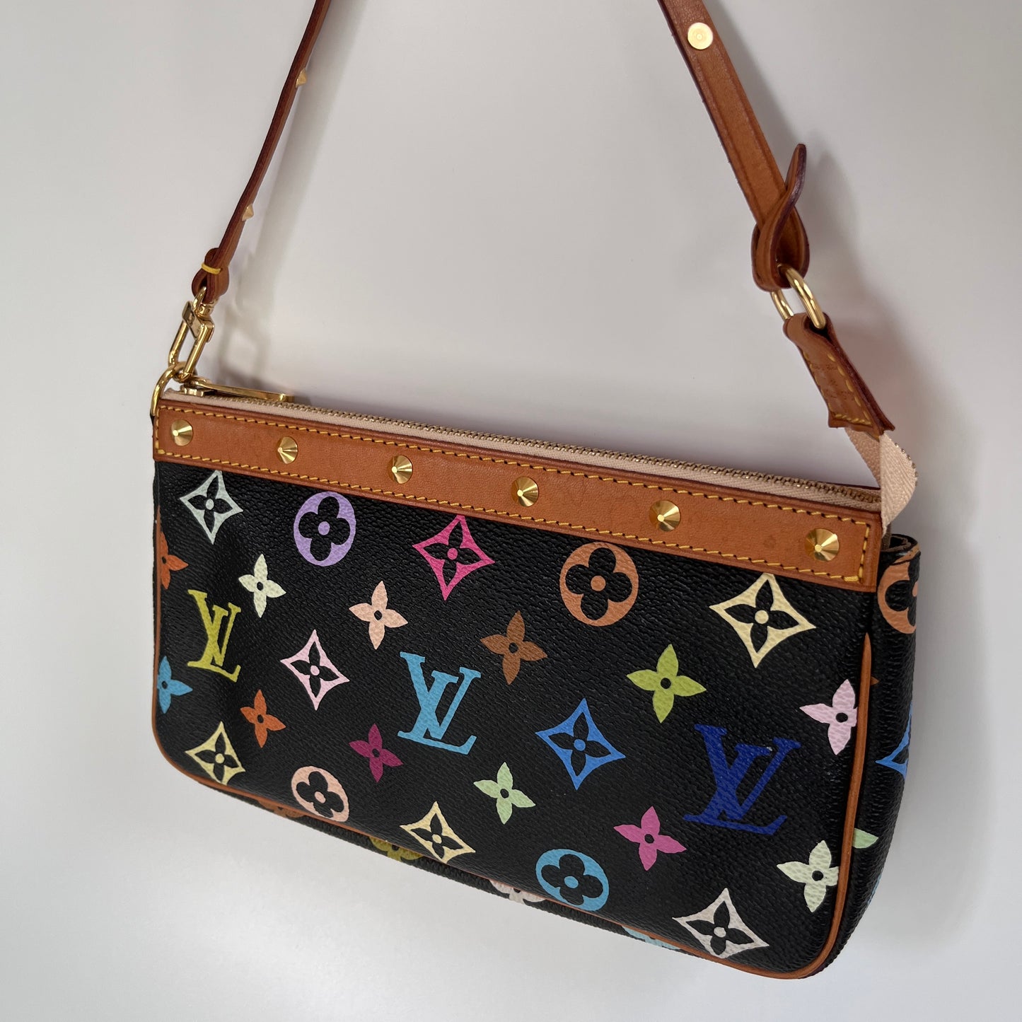 Louis Vuitton x Takashi Murakami Black Multicolor Pochette