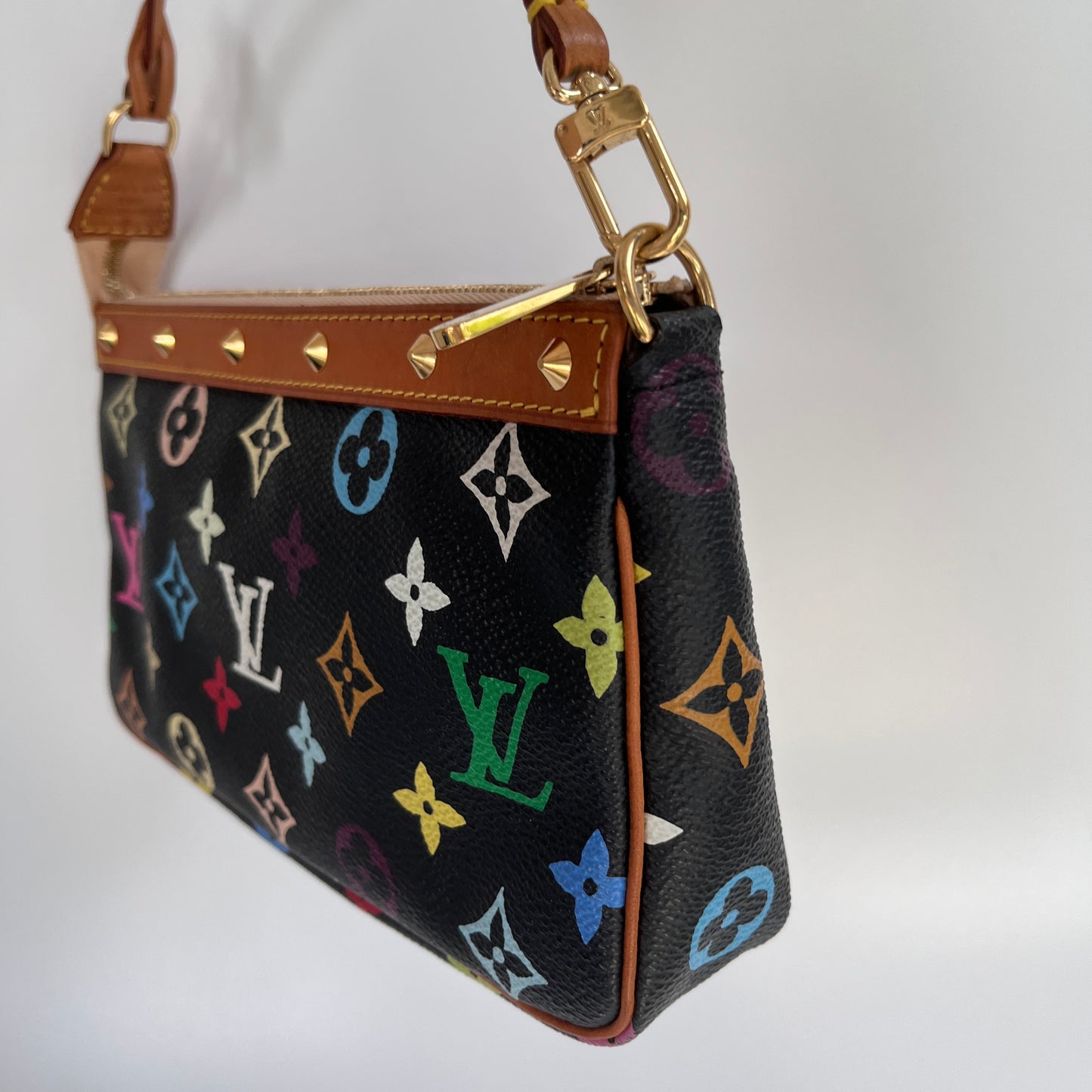 Louis Vuitton x Takashi Murakami Black Multicolor Pochette