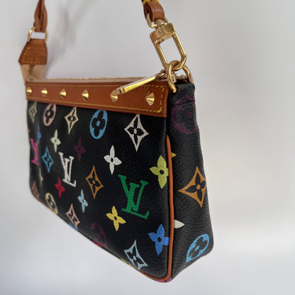 Louis Vuitton x Takashi Murakami Black Multicolor Pochette