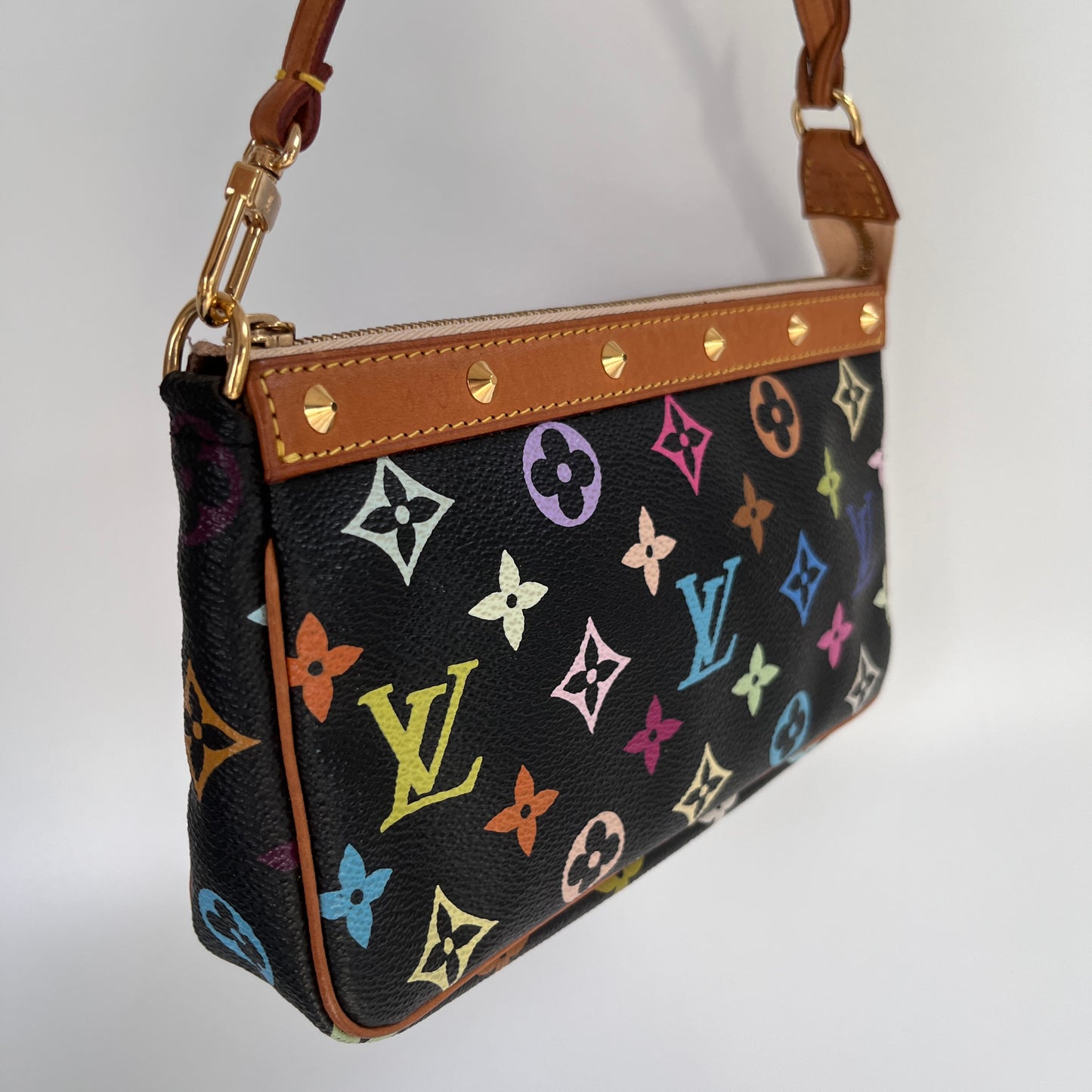 Louis Vuitton x Takashi Murakami Black Multicolor Pochette