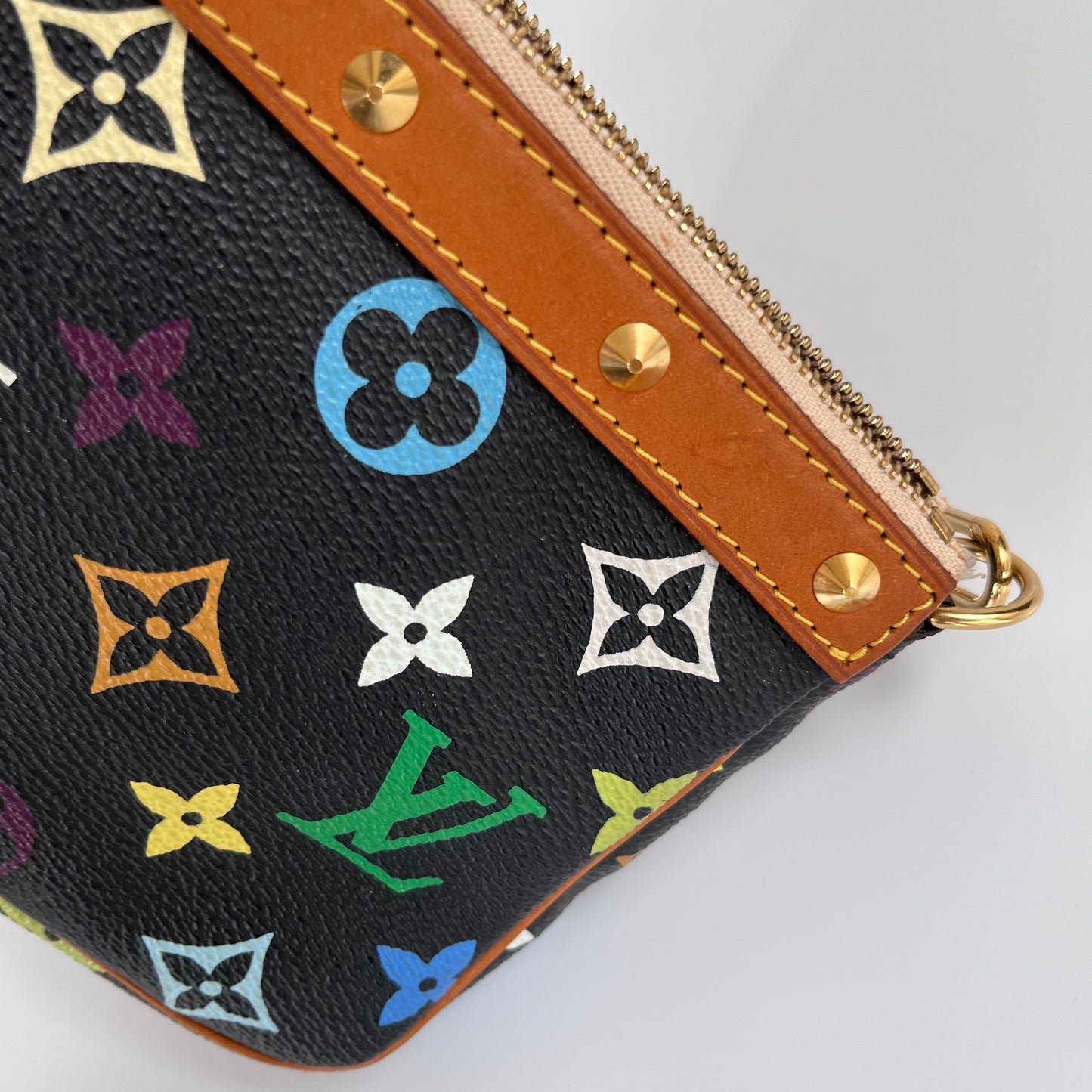 Louis Vuitton x Takashi Murakami Black Multicolor Pochette