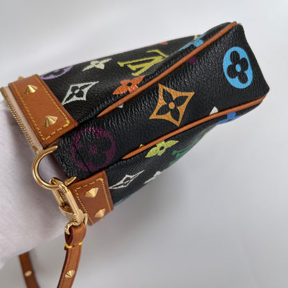 Louis Vuitton x Takashi Murakami Black Multicolor Pochette
