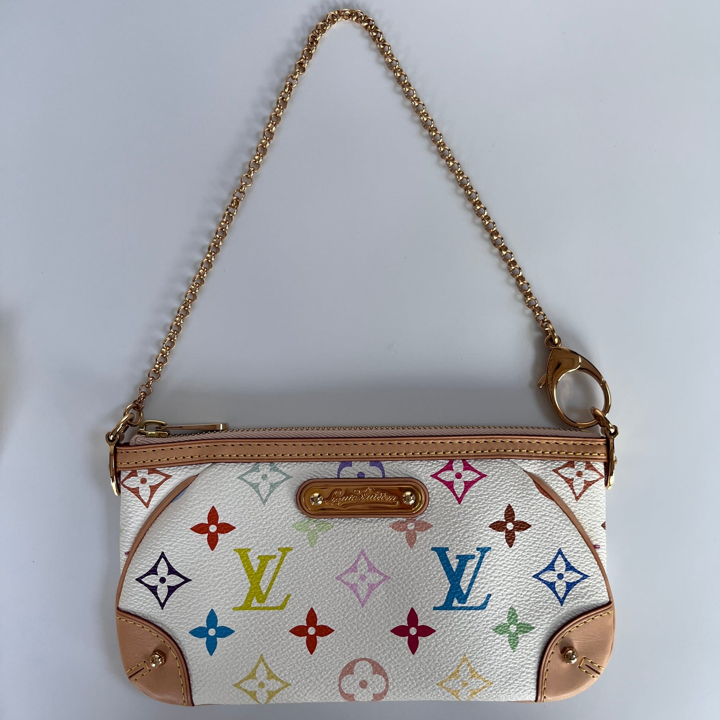Louis Vuitton x Takashi Murakami Milla MM White Multicolor Clutch