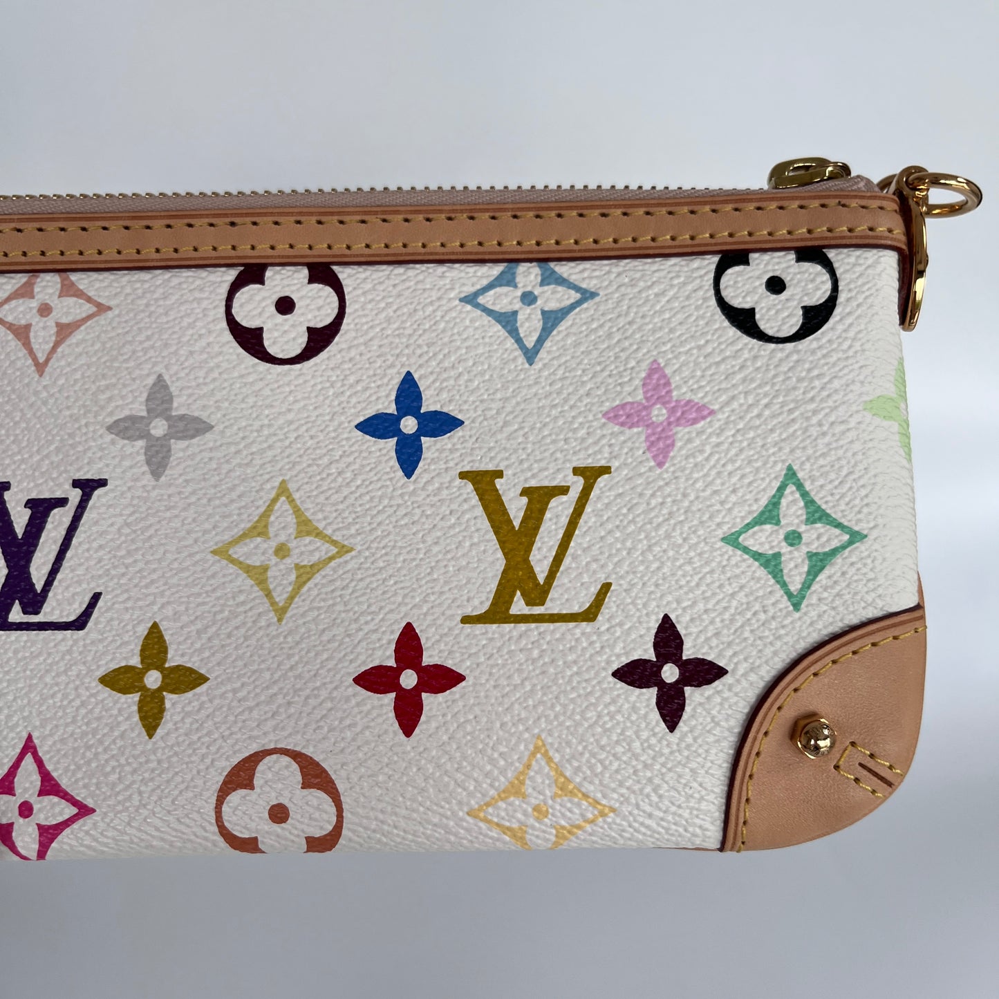 Louis Vuitton x Takashi Murakami Milla MM White Multicolor Clutch