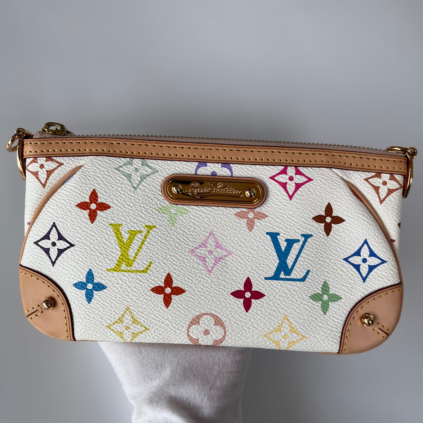 Louis Vuitton x Takashi Murakami Milla MM White Multicolor Clutch