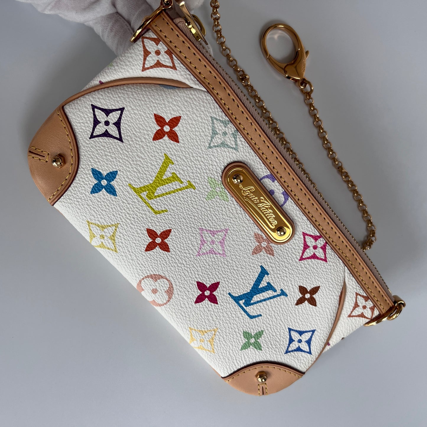 Louis Vuitton x Takashi Murakami Milla MM White Multicolor Clutch