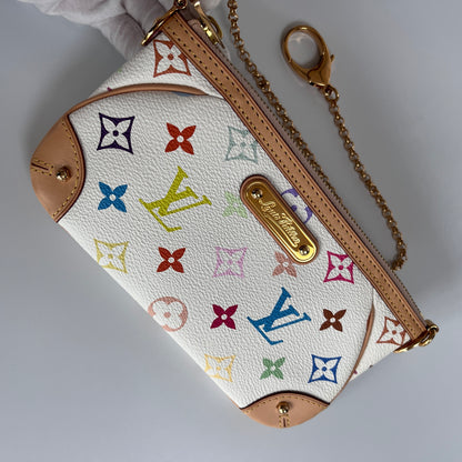 Louis Vuitton x Takashi Murakami Milla MM White Multicolor Clutch