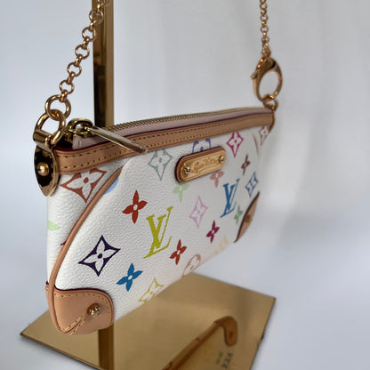 Louis Vuitton x Takashi Murakami Milla MM White Multicolor Clutch