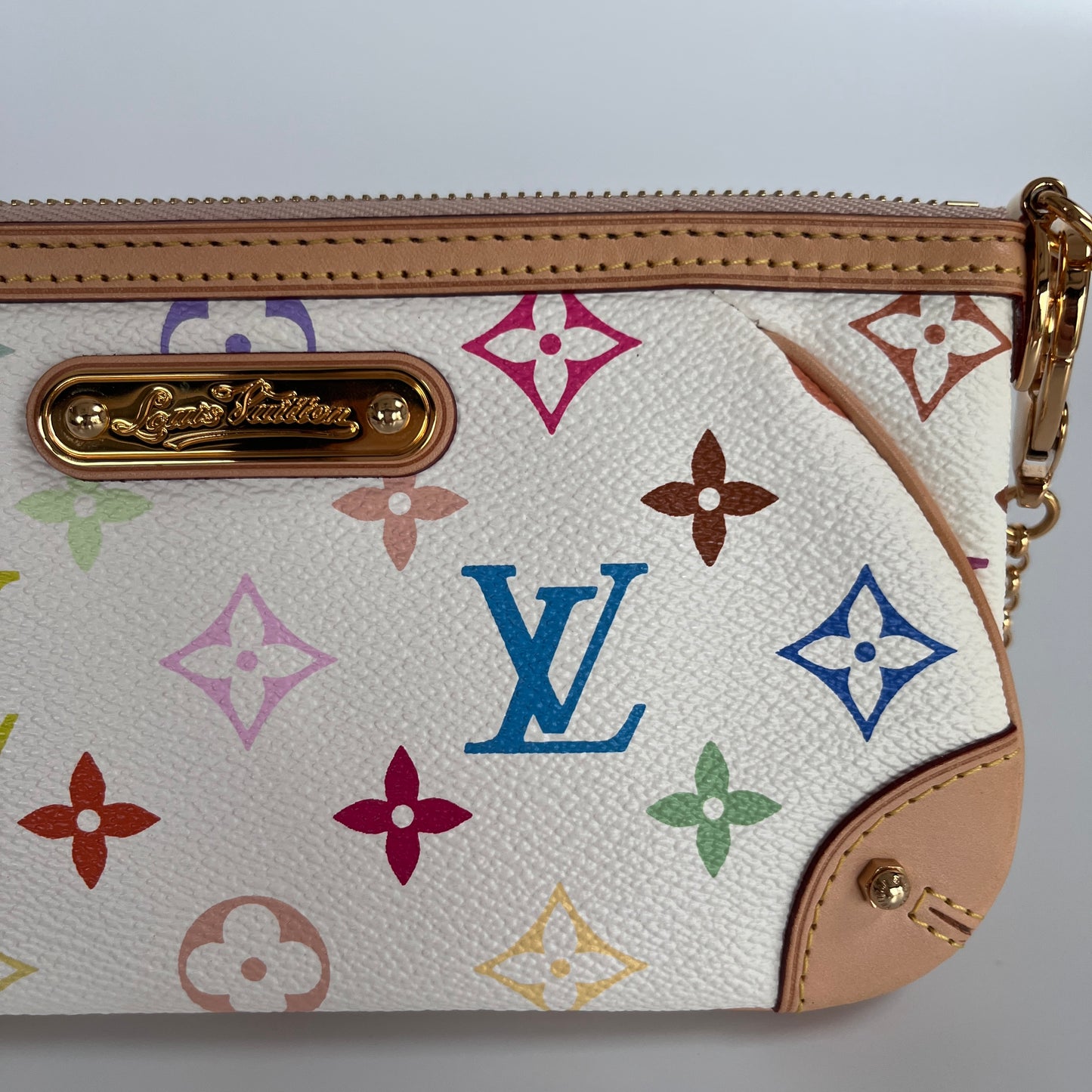 Louis Vuitton x Takashi Murakami Milla MM White Multicolor Clutch