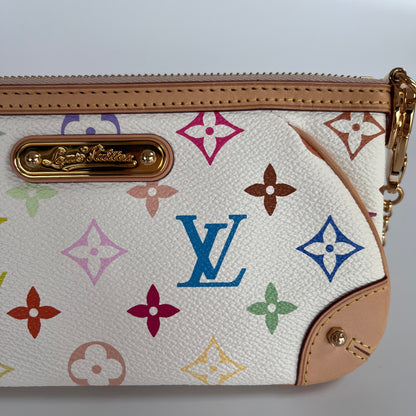 Louis Vuitton x Takashi Murakami Milla MM White Multicolor Clutch