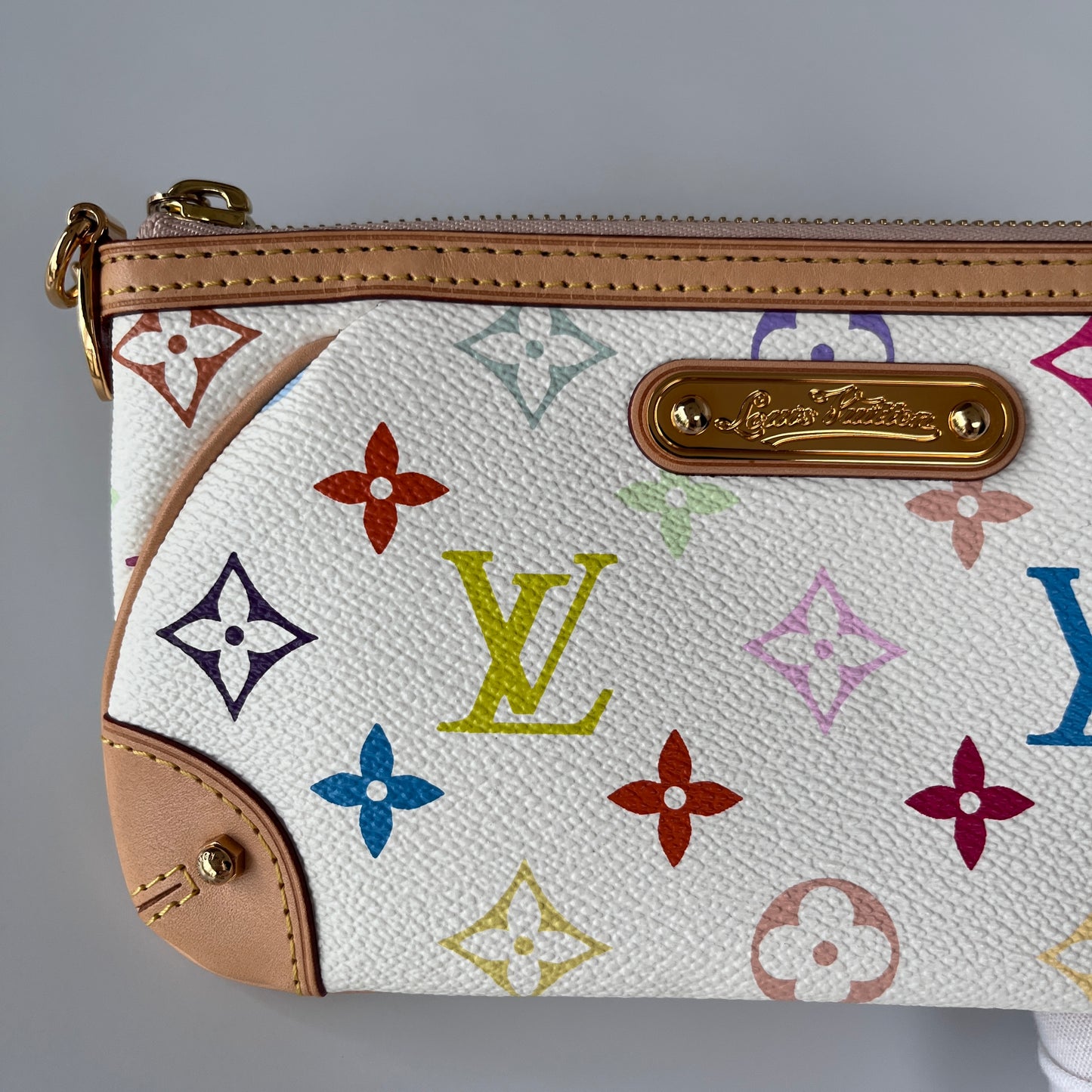Louis Vuitton x Takashi Murakami Milla MM White Multicolor Clutch