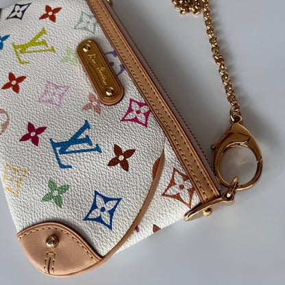 Louis Vuitton x Takashi Murakami Milla MM White Multicolor Clutch