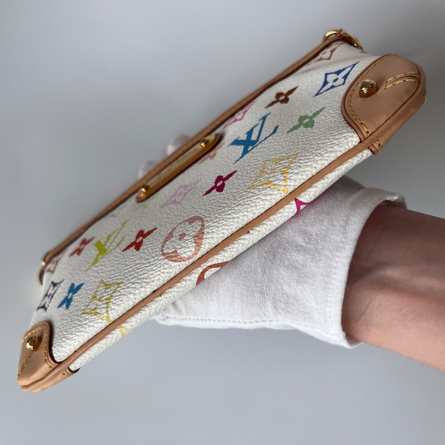 Louis Vuitton x Takashi Murakami Milla MM White Multicolor Clutch