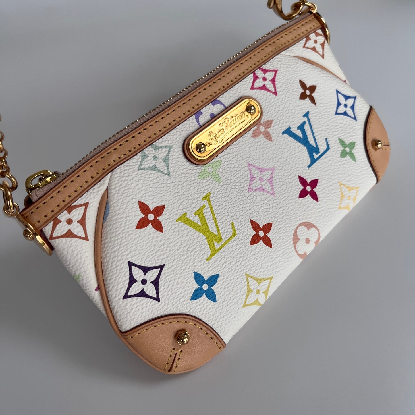 Louis Vuitton x Takashi Murakami Milla MM White Multicolor Clutch