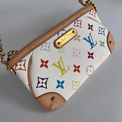 Louis Vuitton x Takashi Murakami Milla MM White Multicolor Clutch