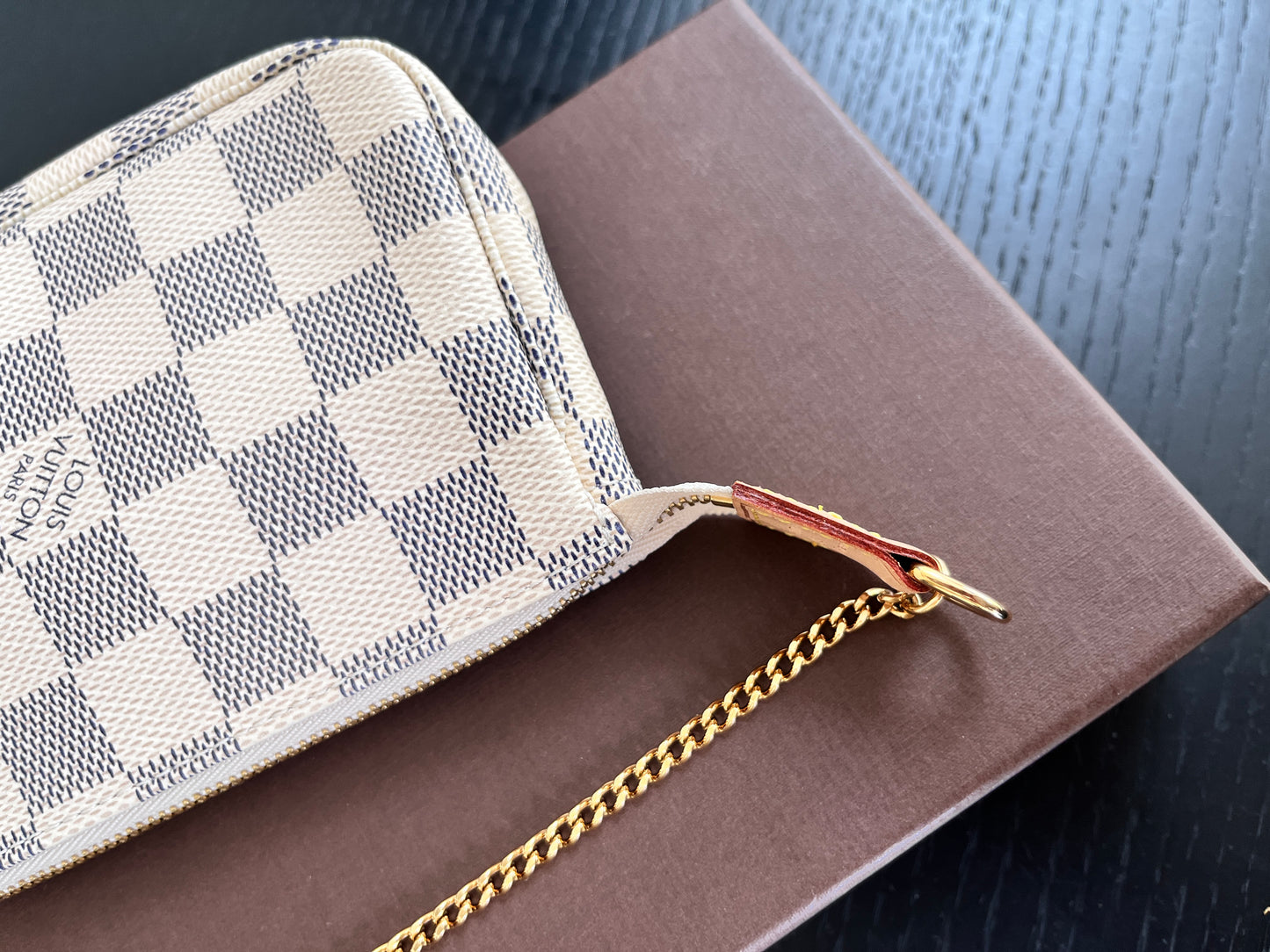 Louis Vuitton 2013 Mini Pochette Accessoires Damier Azur