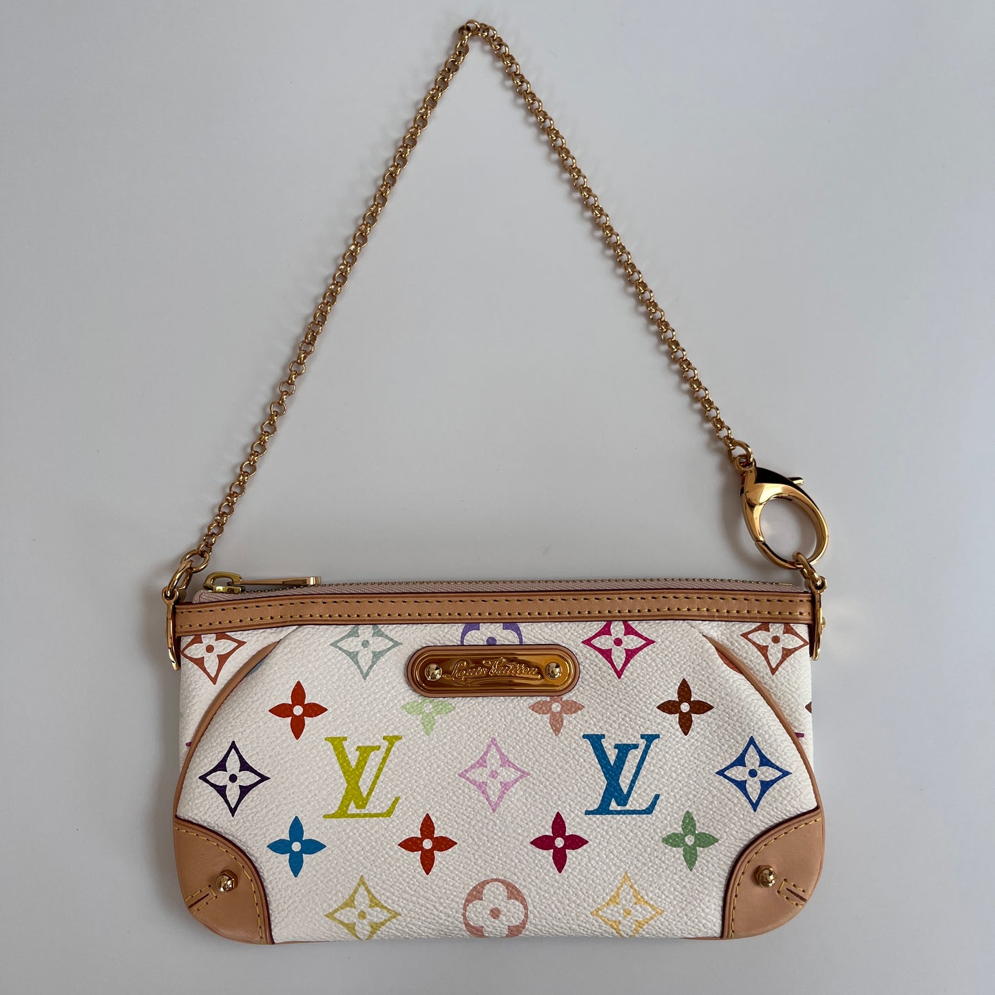 Louis Vuitton x Takashi Murakami Milla MM White Multicolor Clutch