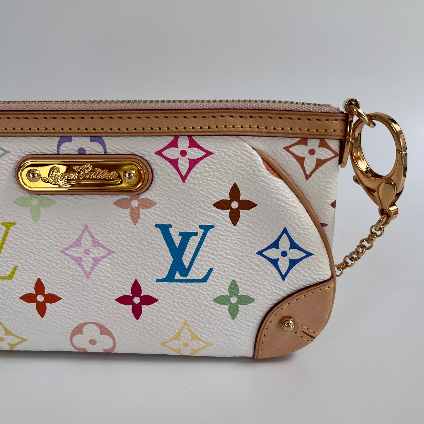 Louis Vuitton x Takashi Murakami Milla MM White Multicolor Clutch