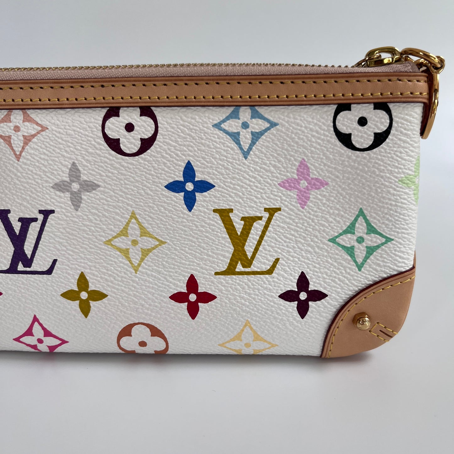 Louis Vuitton x Takashi Murakami Milla MM White Multicolor Clutch