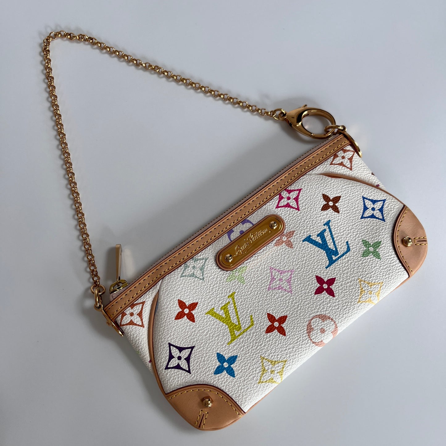 Louis Vuitton x Takashi Murakami Milla MM White Multicolor Clutch