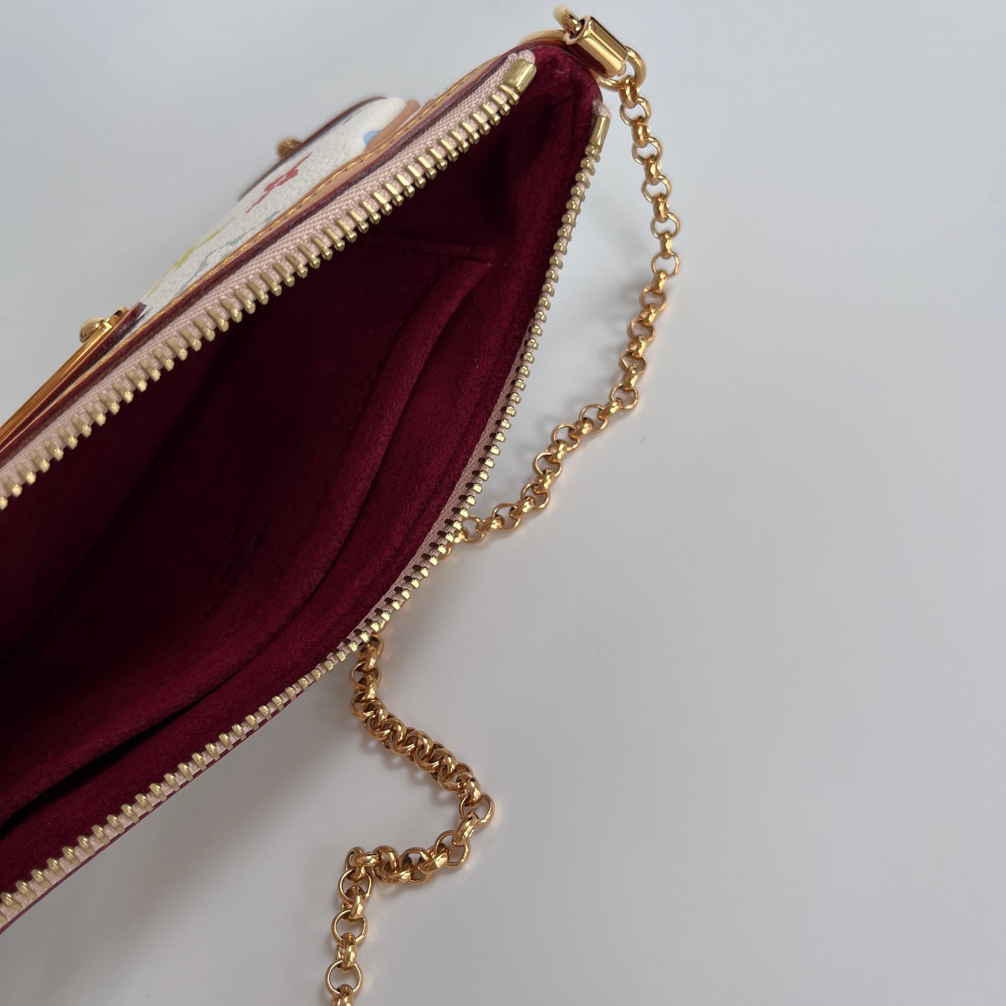 Louis Vuitton x Takashi Murakami Milla MM White Multicolor Clutch