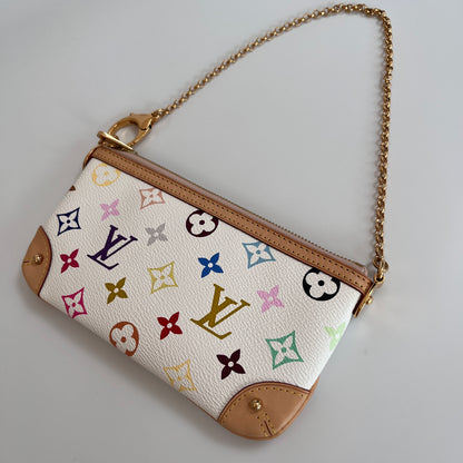 Louis Vuitton x Takashi Murakami Milla MM White Multicolor Clutch