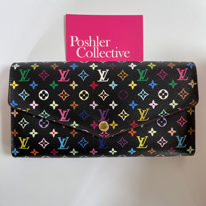 Louis Vuitton x Takashi Murakami Sarah Black Multicolor Wallet