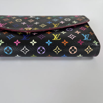 Louis Vuitton x Takashi Murakami Sarah Black Multicolor Wallet