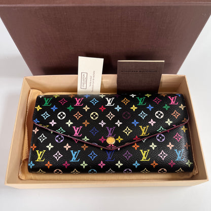 Louis Vuitton x Takashi Murakami Sarah Black Multicolor Wallet