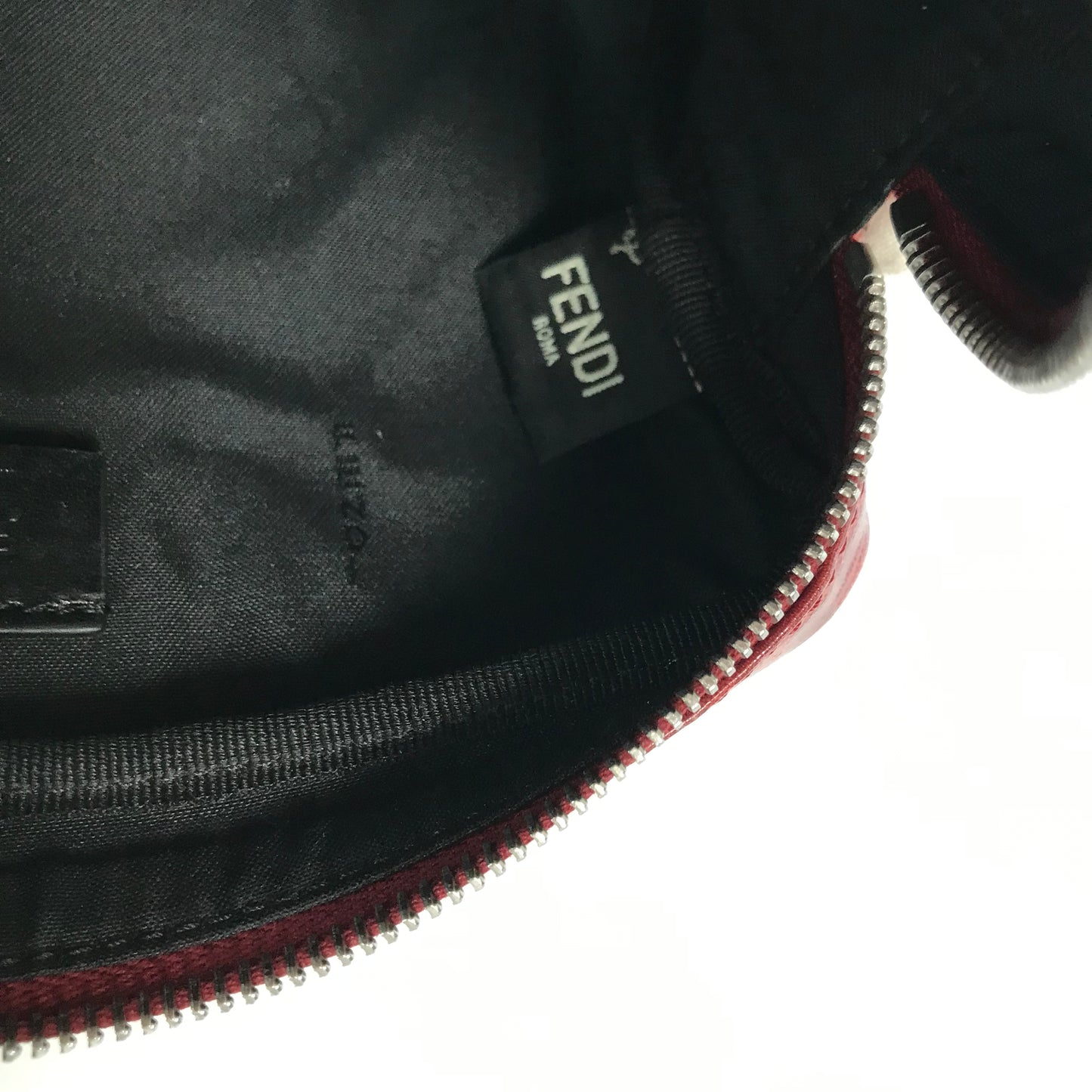 Fendi FF Coated Canvas Red Wristlet Pouch