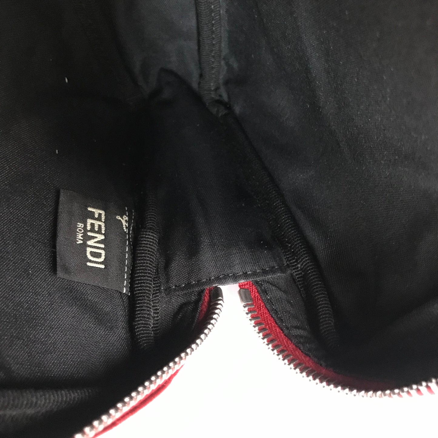 Fendi FF Coated Canvas Red Wristlet Pouch