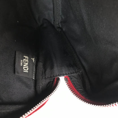 Fendi FF Coated Canvas Red Wristlet Pouch