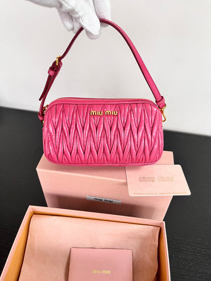 Miu Miu Matelassé Lux Double Zip Wristlet