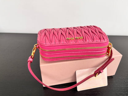 Miu Miu Matelassé Lux Double Zip Wristlet