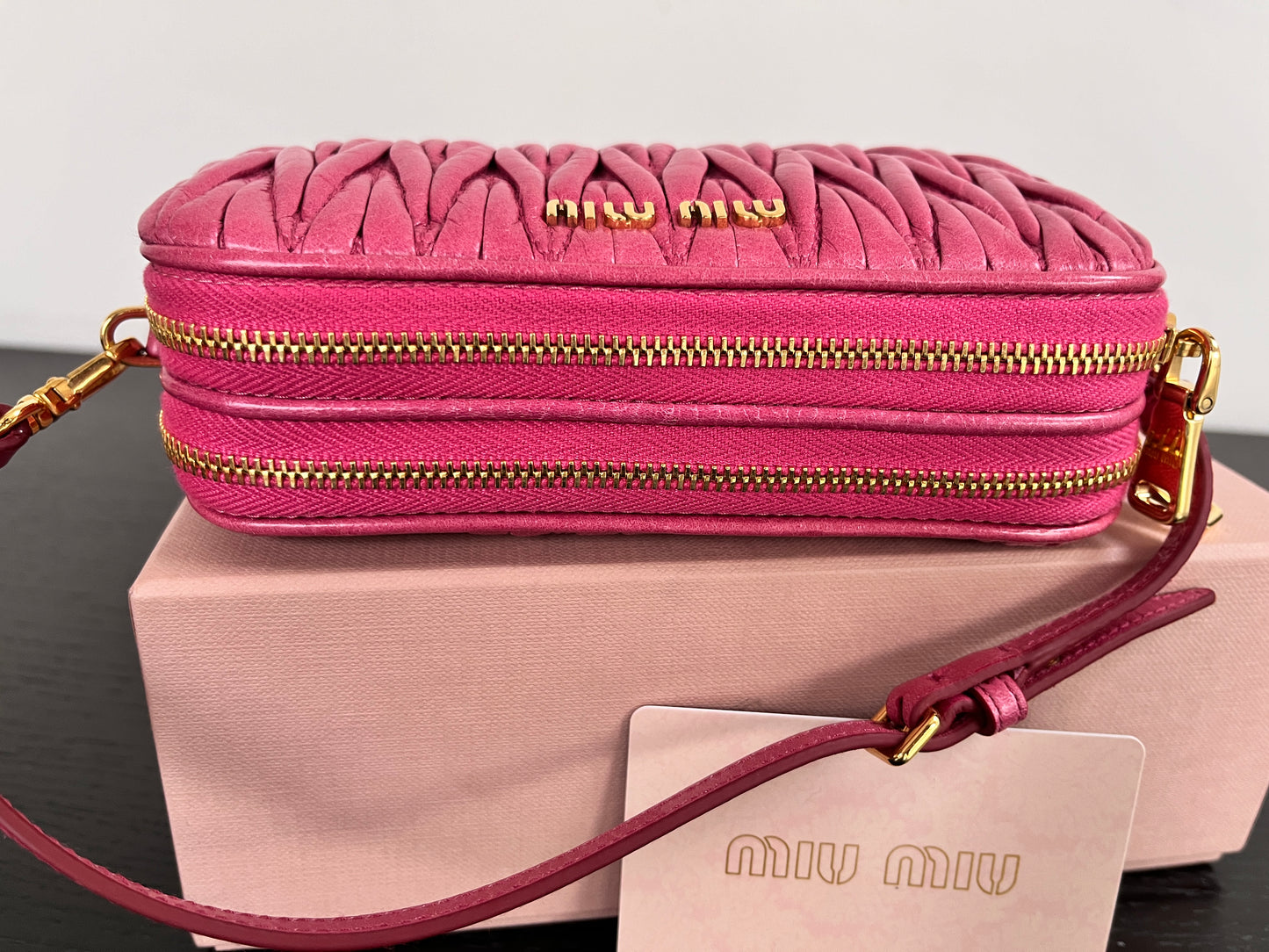 Miu Miu Matelassé Lux Double Zip Wristlet