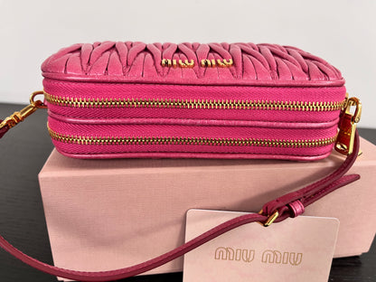 Miu Miu Matelassé Lux Double Zip Wristlet