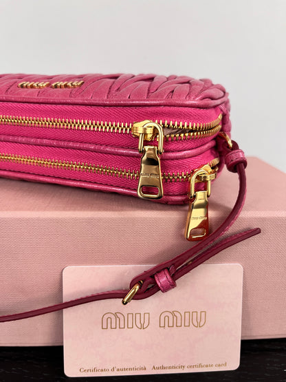 Miu Miu Matelassé Lux Double Zip Wristlet