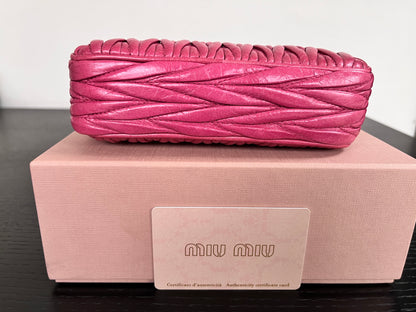 Miu Miu Matelassé Lux Double Zip Wristlet