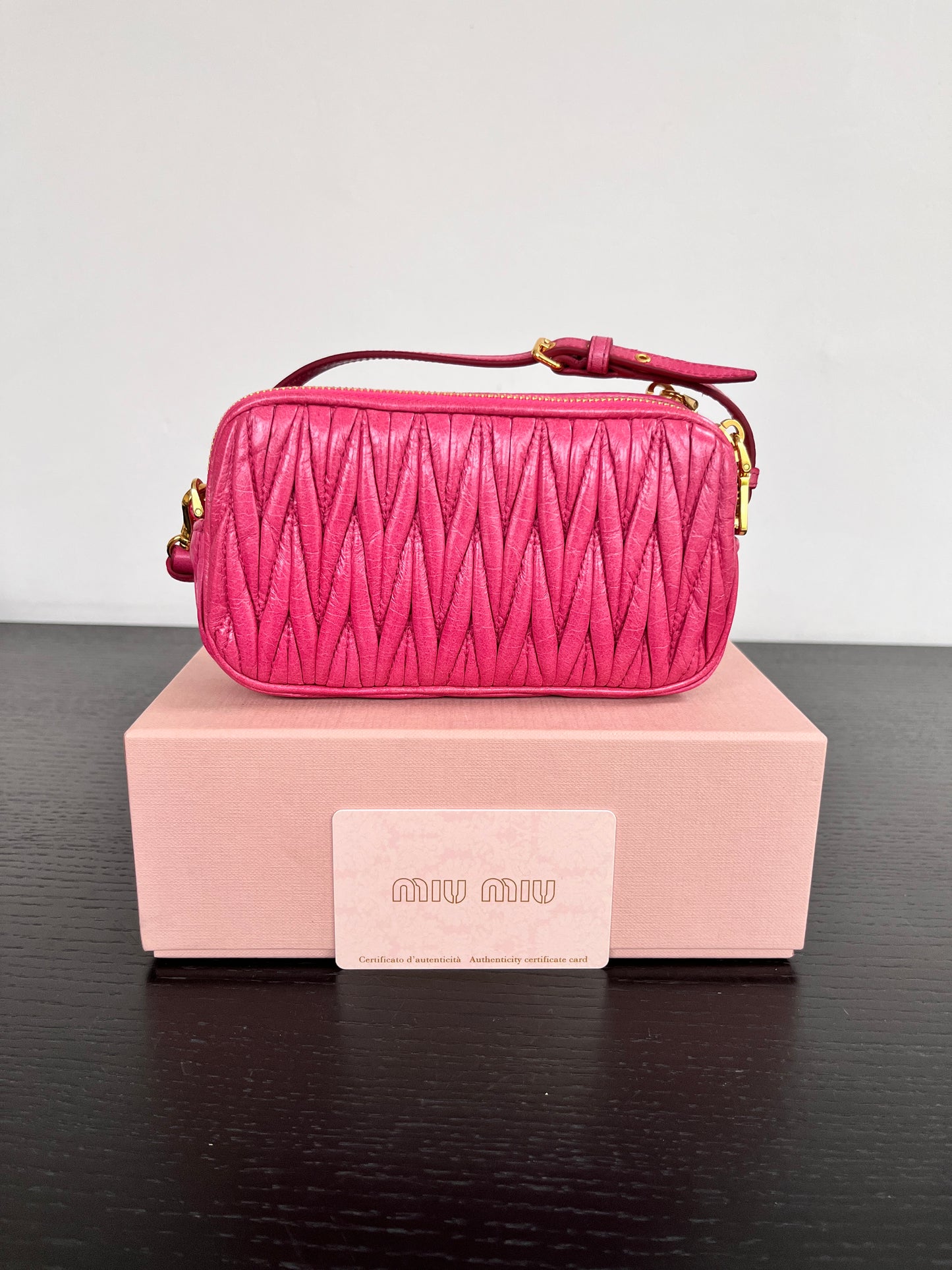 Miu Miu Matelassé Lux Double Zip Wristlet