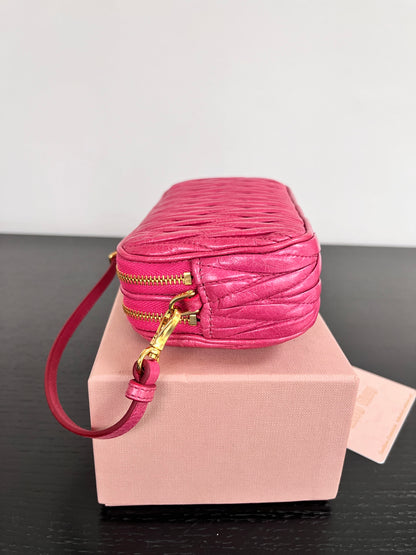 Miu Miu Matelassé Lux Double Zip Wristlet